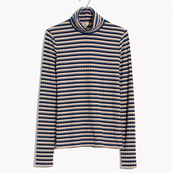 Madewell Tops - NWT Madewell Ribbed Turtleneck Top in Stripe